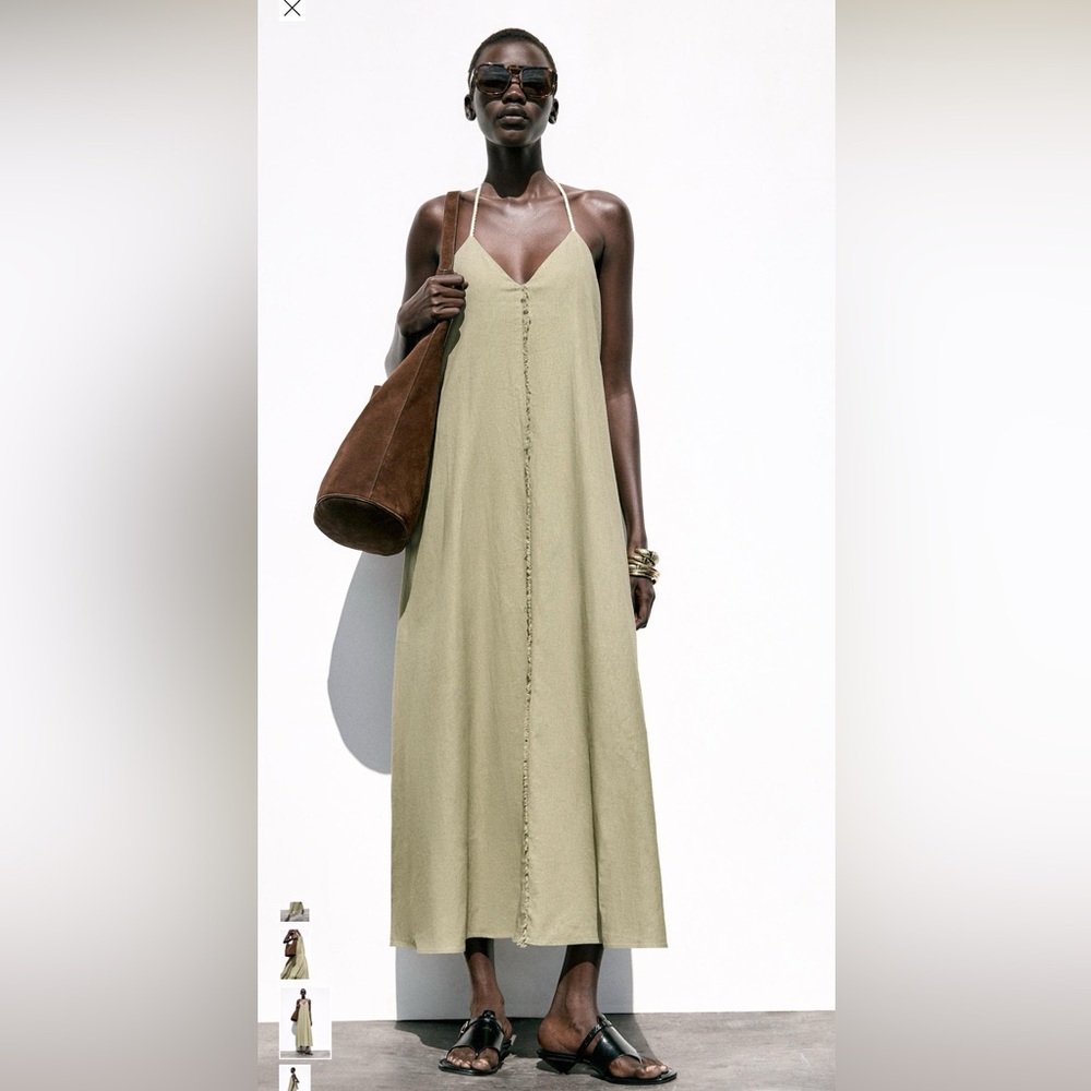 NWT Zara Olive Green Maxi Dress
